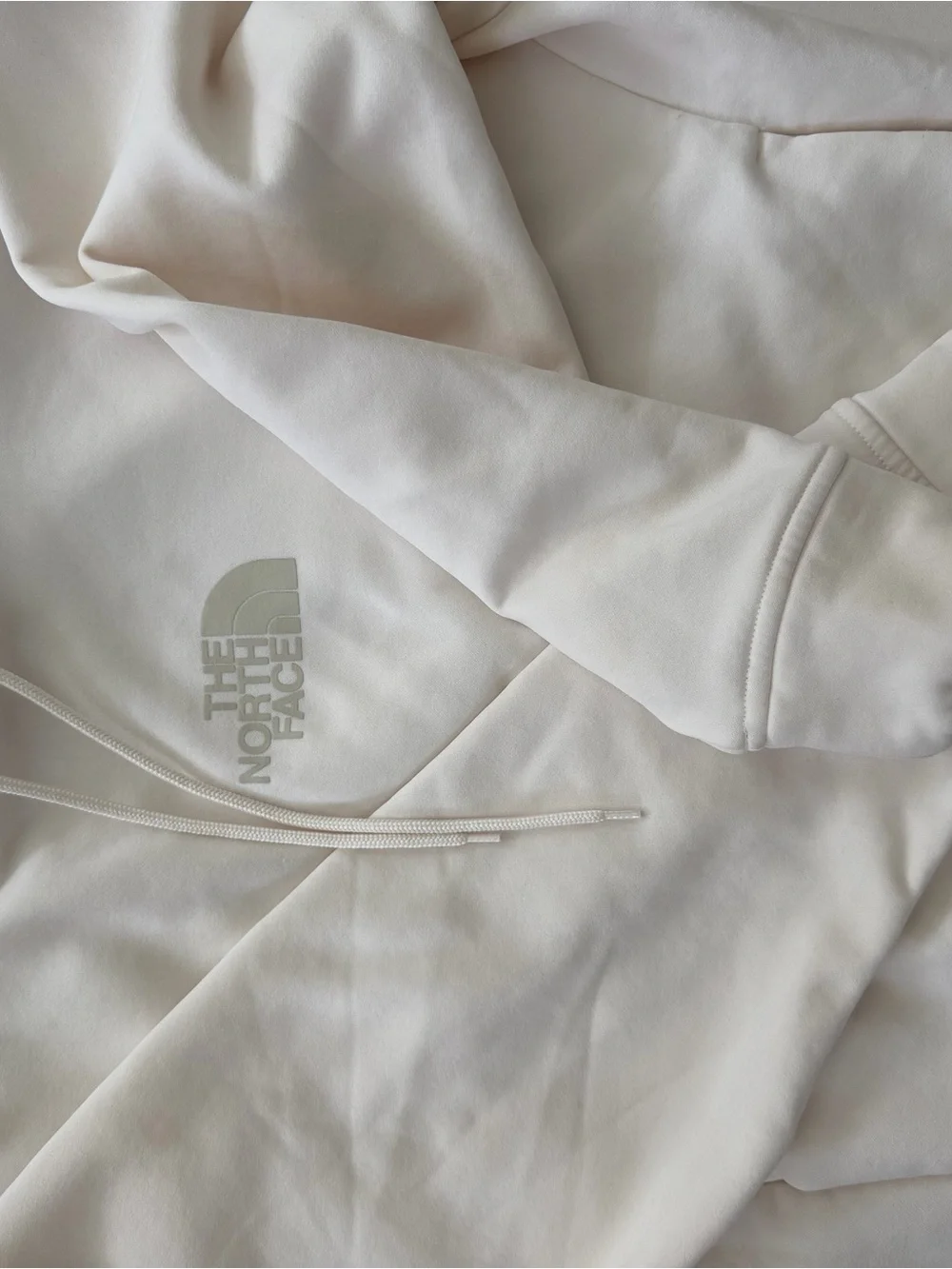 The North Face Men's Off-White Hoodie with Center Logo
